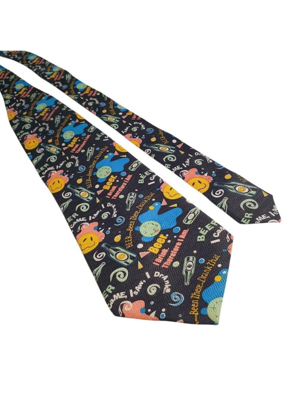 Jonathan Rogers Handmade Silk Colorful Beer Fun Novelty Necktie Came Saw Drank
